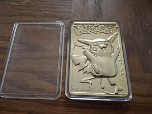 Tarjeta coleccionable 1999 BK chapada en oro 23K Pokemon Pikachu - Imagen 1 de 6
