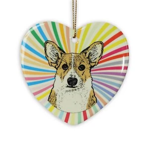 Corgi Herz Ornament - Keramik Stil 2 - Bild 1 von 1