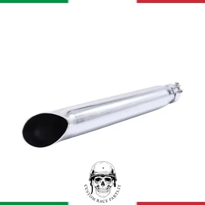 🇮🇹 Marmitta Universale Moto Harley Cafe Racer Scrambler Terminale di Scarico - Image 1 of 4