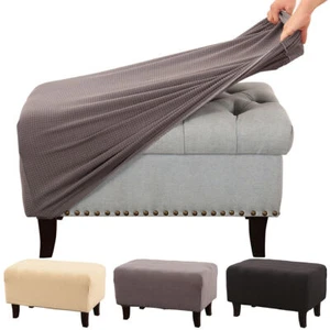 Elastisch Hockerbezug für Fußhocker Fußbank Sofahusse Sitzhocker Husse Ottomane - Bild 1 von 27