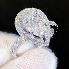 3ct Pear Cut Lab Created Diamond Halo Engagement Ring 14k White Gold Plated