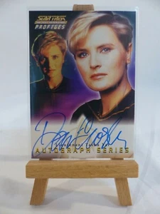 STAR TREK THE NEXT GENERATION PROFILES A3 DENISE CROSBY LT. TASHA YAR AUTOGRAPH - Picture 1 of 3