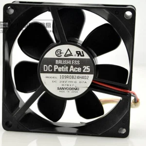 SANYO 109R0824H402 DC 24V 0.07A 8025 8cm  Chassis Industrial Cooling Fan - Picture 1 of 5
