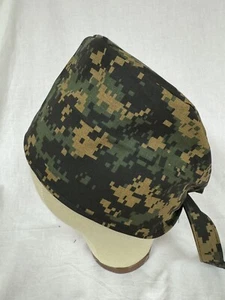 Men/Women Surgical Scrub Cap Lined Camo Digital Cool Cap 100% Cotton - Picture 1 of 3