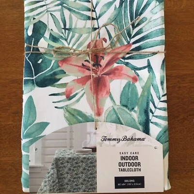 Nuevo Mantel TOMMY BAHAMA Interior Exterior Palmeras Frondas Tropical Oblongo 60x84 Foto 1 de 3