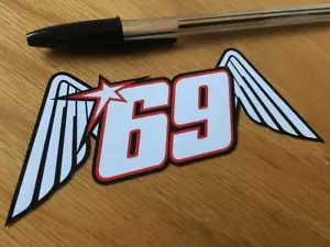Nicky Hayden Nummer 69 Wings Aufkleber - UK VERKÄUFER - Bild 1 von 1
