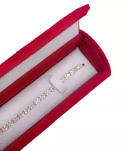 Yellow gold finish created diamond round cut tennis bracelet - Picture 1 of 4