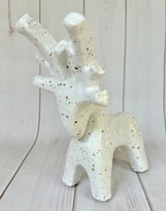 Pottery Barn Hand Crafted Terracotta Speckled Reindeer Small - Picture 1 of 8