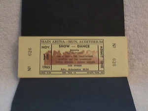 RARE 1965 4 TOPS-TEMPTATION-MARTHA & THE VANDELLAS OTHERS FULL CONCERT TICKET! - Picture 1 of 2