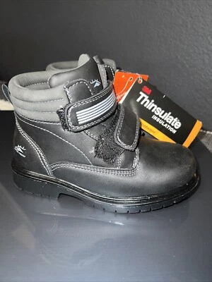 NUEVA Bota Ciervo Juvenil Marcador Negro 12M Thinsulate Impermeable Cierre Velcro! Foto 1 de 4