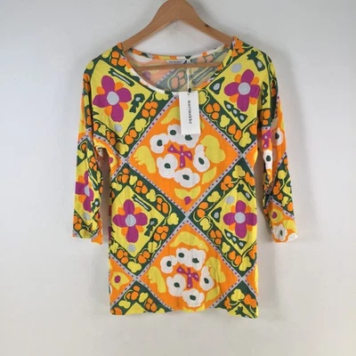 NUEVA Blusa Mujer Marimekko Top Talla XS Multicolor Floral Manga 3/4 124290 Foto 1 de 4