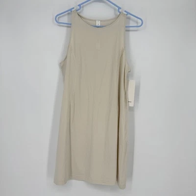 Vestido Lululemon Algodón Orgánico Cintura Ajustada M Marfil Claro Sin Mangas Nuevo con Etiquetas Foto 1 de 4