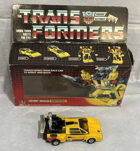Vintage Original Transformers Autobot Sunstreaker With Box Missing Accessories - Picture 1 of 14