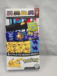 Pokemon 4 Athletic Boys Boxer Briefs Size Medium (8) New in package Pikachu K - Picture 1 of 2