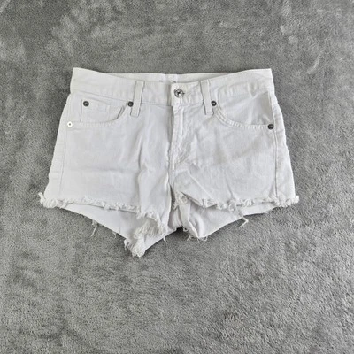 Pantalones Cortos de Jeans 7 For All Mankind para Mujer 23x2 Blanco Denim Corte Dobladillo Crudo Playa Foto 1 de 4
