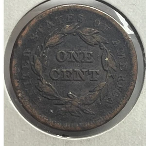 1841 Capelli Intrecciati Testa Liberty Grande Un Centesimo 1C Old U.S. Moneta - Foto 1 di 3