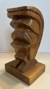 Vintage Hand Carved Alii Woods Hawaiian Tiki God Warrior Statue 70s. “RM” - Picture 1 of 6