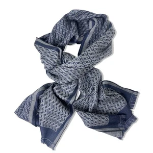 Ike Behar Blue and Gray Scarf - Picture 1 of 5