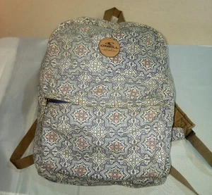 O'Neill Pink & Gray Geometric Print Cotton Backpack Feminine Comfy Cute - Picture 1 of 5