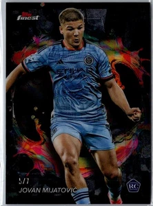 2024 Topps Finest MLS Jovan Mijatovic Black Refractor 5/7 RC #233 NYCFC - Picture 1 of 2