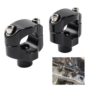 1 1/4 Handlebar Risers 1.65" Tall For Harley Softail FXSTC Custom 2006-UP Black - Picture 1 of 11