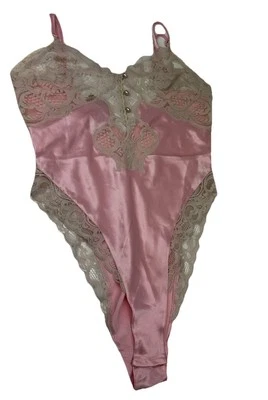 Victoria's Secret NOS Gold Label Lace Pink Teddy Bodysuit Size S VTG - Image 1 of 4