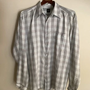 BOSS Hugo Boys Men's Size XXL Linen, Cotton Blend Button Down Shirt Long Sleeve - Picture 1 of 9
