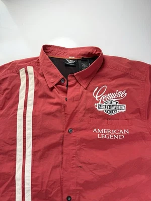 Harley Davidson Genuine MotorClothes Short Sleeve Shirt 2XL Red Biker embroider - Image 1 of 4