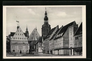 Eisleben, Marktplatz mit Geschäften, Ansichtskarte  - Picture 1 of 2