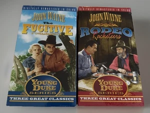 John Wayne VHS Sealed Tapes The Fugitive Rodeo Racketeer Young Duke Series - Imagen 1 de 5