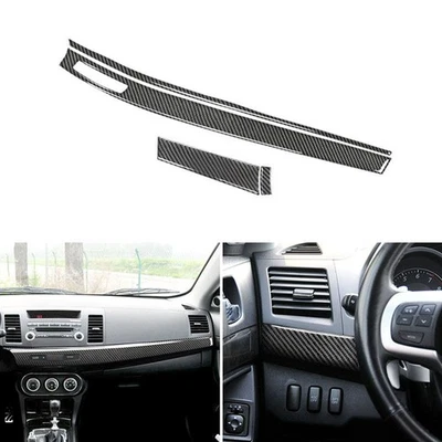 Carbon Fiber Interior Dashboard Panel Cover Trim For Mitsubishi Lancer 2008-2013 - Image 1 of 4