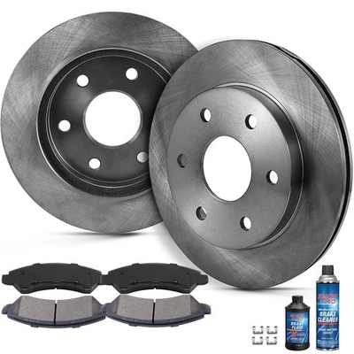 Fits 2005-2007 Chevrolet Silverado 1500 Front Sloid Brake Rotors & Ceramic Pads Foto 1 de 2