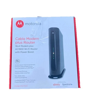 Motorola MG7550 Cable Modem AC1900 WiFi Router DOCSIS 3.0 - Image 1 of 4