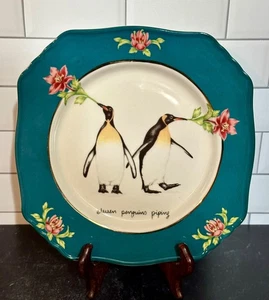Anthropologie Lou Rota 12 Days of Christmas Dessert Plate 11 Penguins Piping - Picture 1 of 6