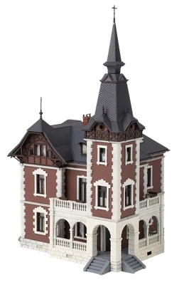 H0 / Faller 130646, Prächtige Stadvilla mit Turmanbau, überdachtem Säuleneingang - Bild 1 von 3