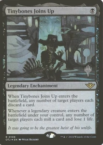 Magic The Gathering Tiny Bones se une (0108) *lámina* sello promocional Outlaws Thunder Junction MT/NM - Imagen 1 de 2