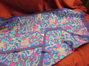 Geometric multi colour gold "ish" accent Italy scarf  54" X 11" S285 - Picture 1 of 3
