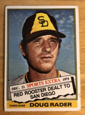 1976 Topps Traded Doug Rader Baseball Card #44T Padres Low-Grade - Image 1 of 2