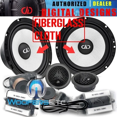 DD AUDIO D-C6.5b 6.5" 6 1/2" 245W COMPONENT SPEAKERS CROSSOVERS SILK TWEETERS - Image 1 of 4