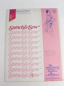 Vtg STRETCH & SEW Pattern 1575 Woman's SHIRTWAIST DRESS 28-40 Ann Person uncut - Picture 1 of 3