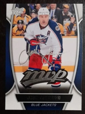 2013 - 2014 Upper Deck MVP Jack Johnson Blue Jackets #8 Hockey Card - Image 1 of 2