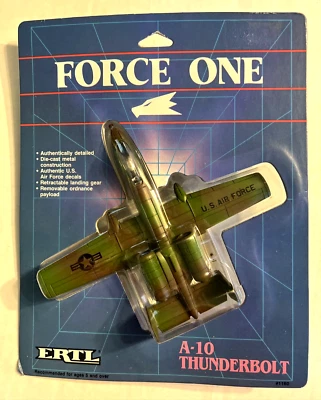 ERTL FORCE ONE USAF A-10 THUNDERBOLT WARTHOG MOC SEALED DIE-CAST METAL 1986 - Image 1 of 2