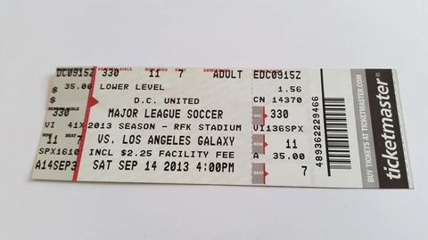 used ticket DC UNITED - LOS ANGELES GALAXY 14.09.2013 (R.Keane) Cover