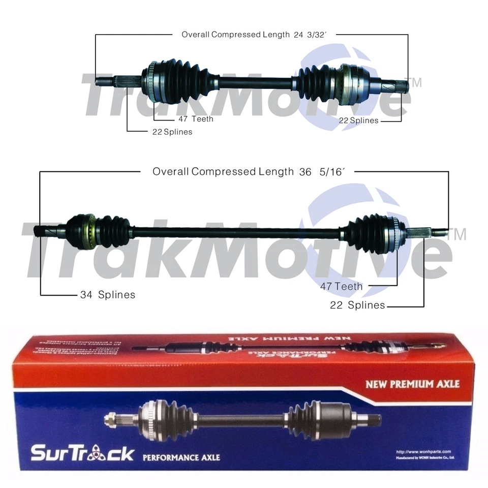 Juego de pares de 2 ejes delanteros CV SurTrack para Chevy Aveo Pontiac G3 manual L4 tracción delantera Foto 1 de 1