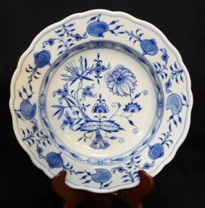 Cuenco de sopa grande redondo cebolla azul Meissen espadas cruzadas de colección 9" - Imagen 1 de 7