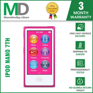 NEW Apple iPod nano 7th Generation Hot Pink (16GB) Player - 3MONTHS WARRANTY - Picture 1 of 6