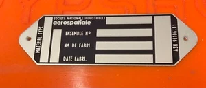 🇺🇸 Aerospatiale aircraft ID tag Identification label 91106-11 - Picture 1 of 2