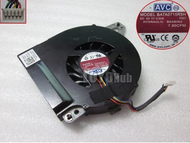 For Dell Alienware M15x Cooling Fan AVC BATA0715R5H P001 74W61 HYDRAULIC 5-Pin - Image 1 of 1