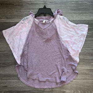 Gypsy Sky Girls Poncho Top size 5 Purple Burnout Lavender Hooded - Picture 1 of 6