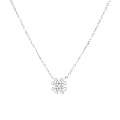 AMEN COLLANA DONNA QUADRIFOGLIO IN ARGENTO E PAVE' DI ZIRCONI CLQBBZ3 (109) - Immagine 1 di 2